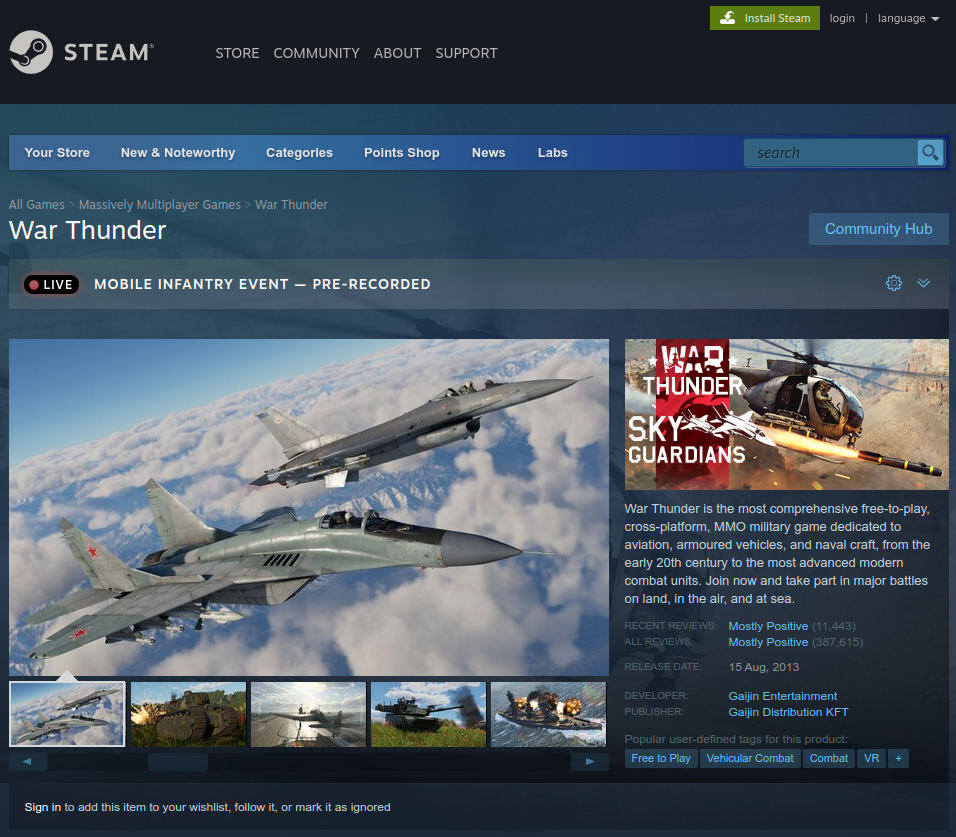 Steam Store Page